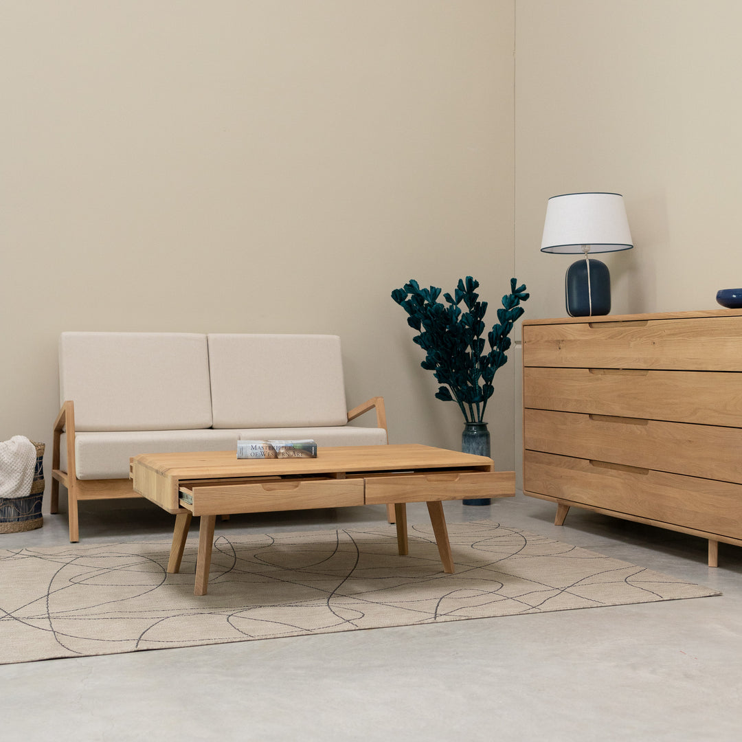 Zweisitzer-Sofa aus massiver Eiche „Sweden“