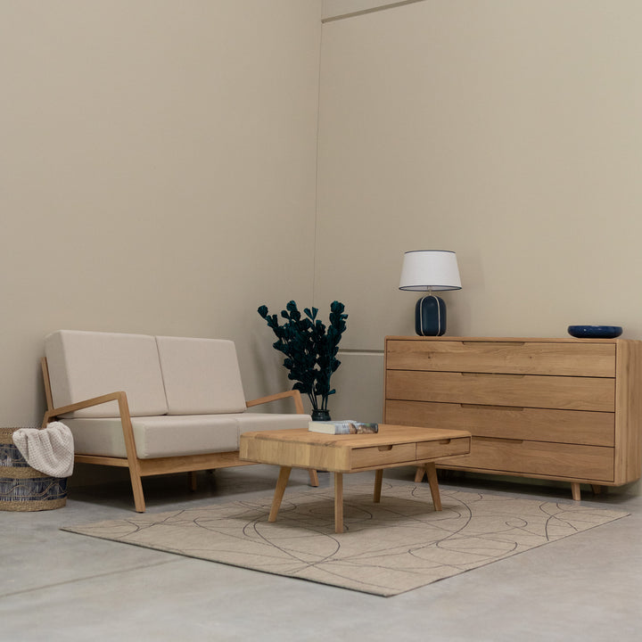 Sofá dos plazas madera maciza SWEDEN | VESKOR