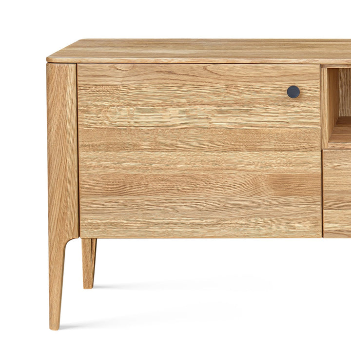 VESKOR Mueble de TV de madera maciza de roble Narvik