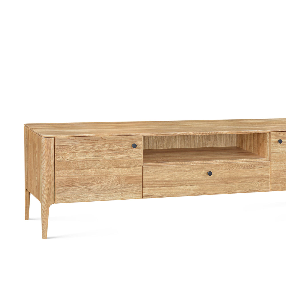VESKOR Mueble de TV de madera maciza de roble Narvik