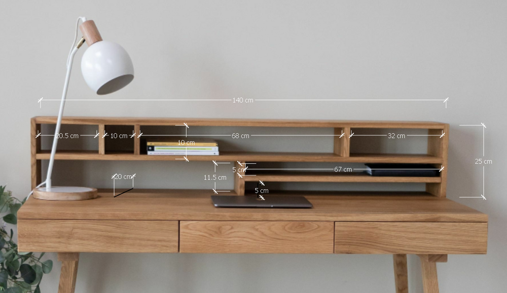 VESKOR Mesa escritorio de madera maciza roble sostenible Malmo 2 Mobel.Store