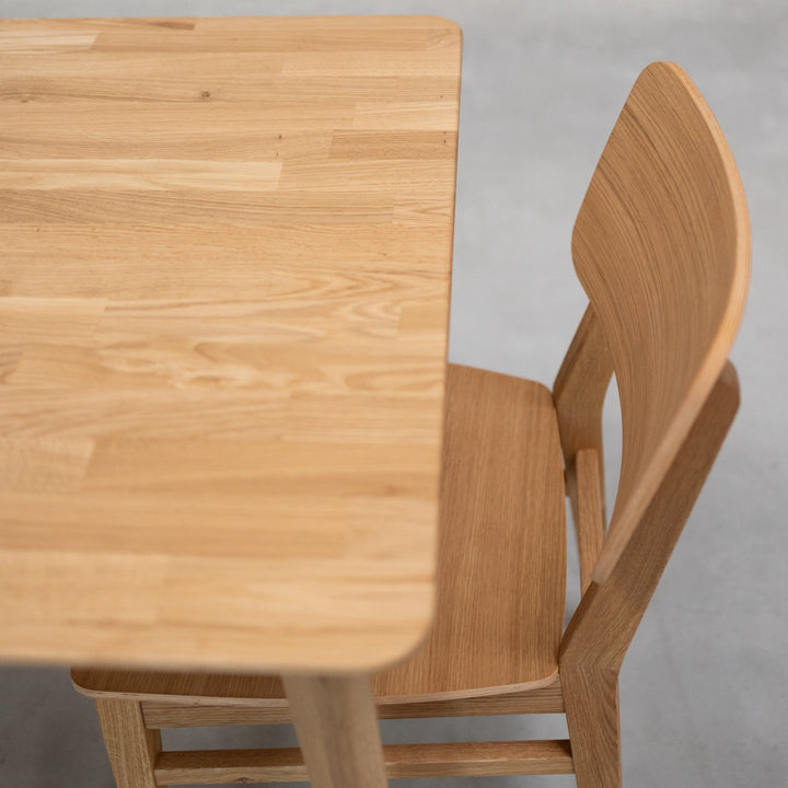 VESKOR Mesa de comedor cuadrada de madera maciza de roble GUSTAF