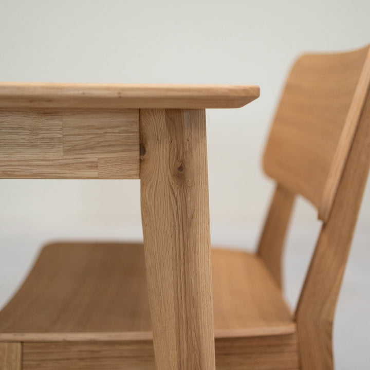 VESKOR Mesa de comedor cuadrada de madera maciza de roble GUSTAF