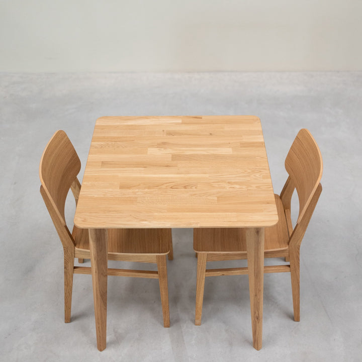 VESKOR Mesa de comedor cuadrada de madera maciza de roble GUSTAF