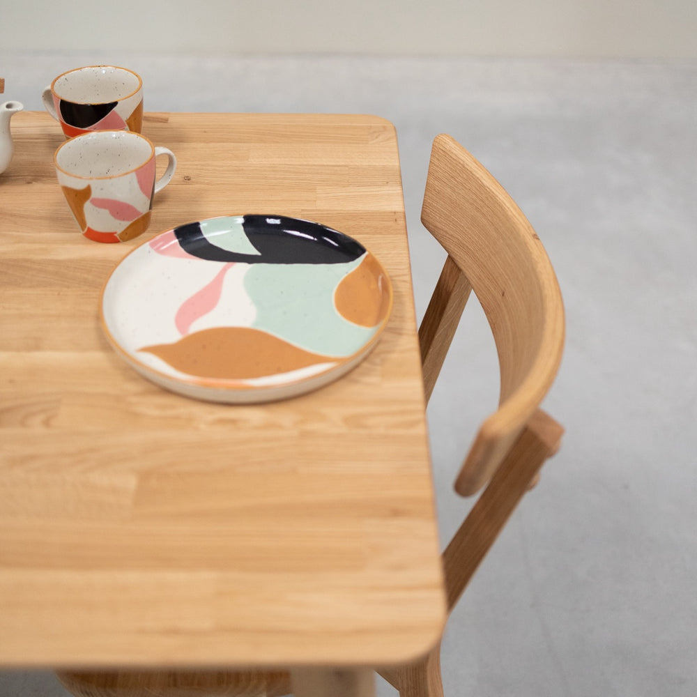 VESKOR Mesa de comedor cuadrada de madera maciza de roble GUSTAF