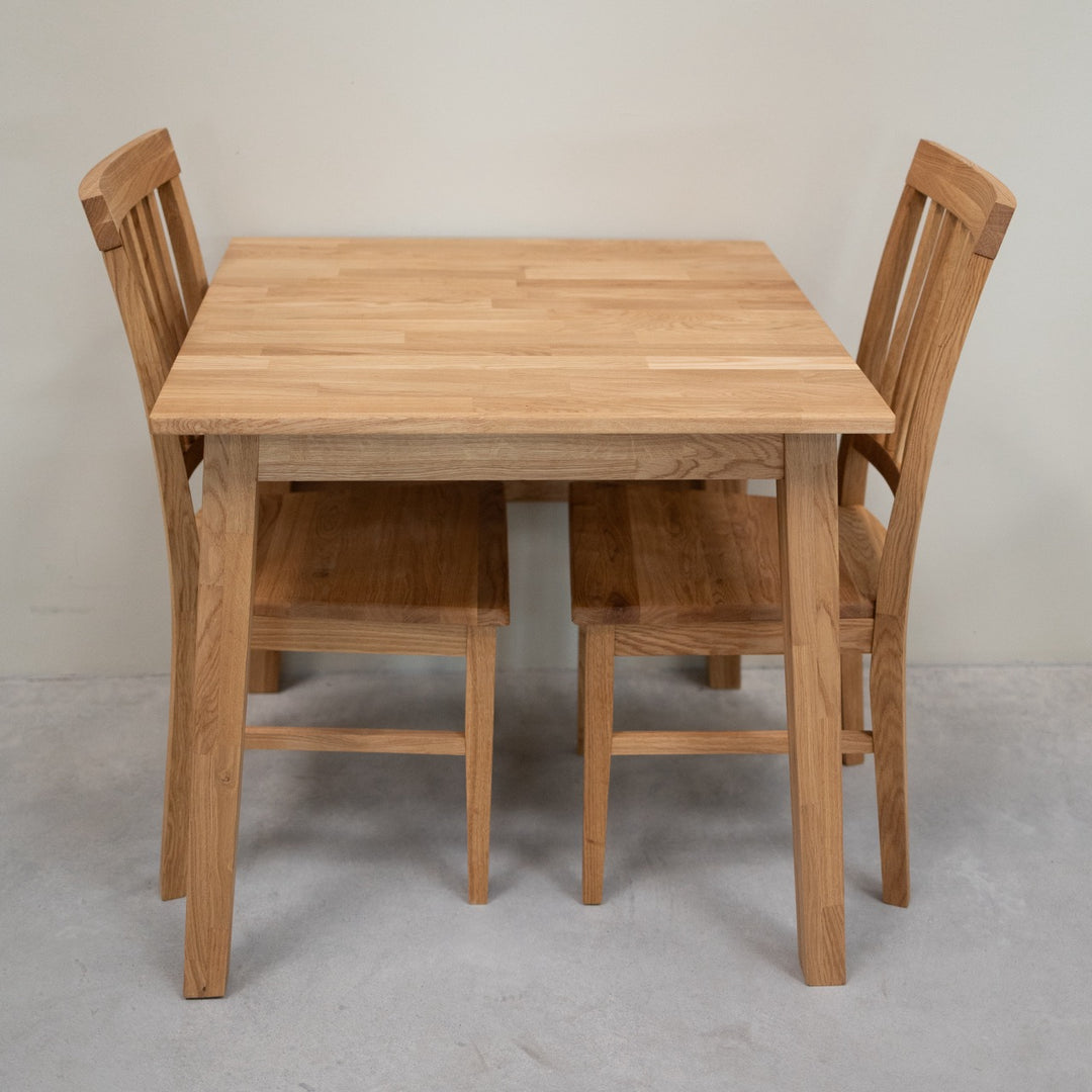 VESKOR Mesa cuadrada de comedor extensible madera maciza de roble TOMAS