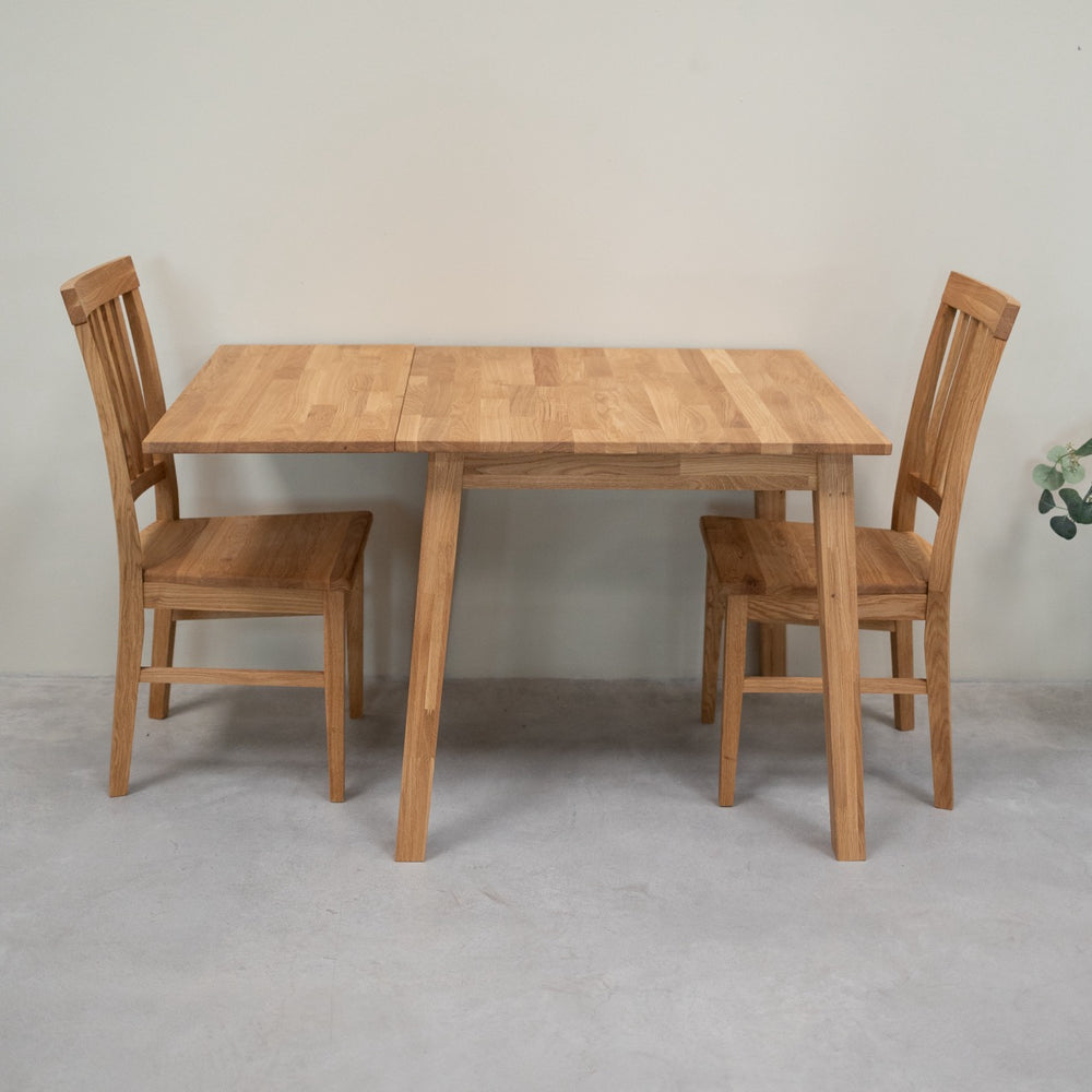 VESKOR Mesa cuadrada de comedor extensible madera maciza de roble TOMAS
