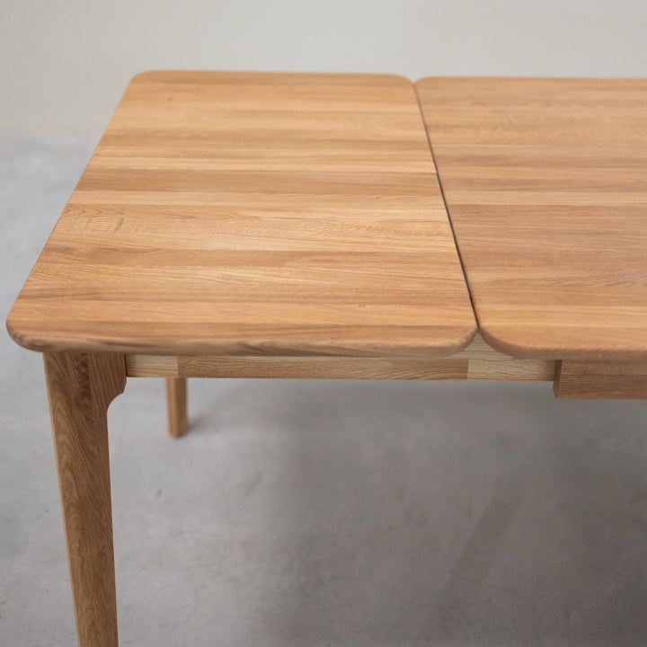 VESKOR Mesa de comedor extensible de madera maciza roble ASTRID