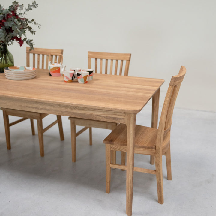 VESKOR Mesa de comedor extensible de madera maciza roble ASTRID
