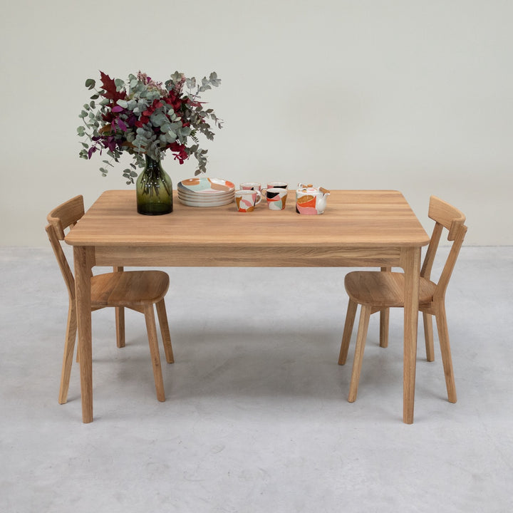 VESKOR Mesa de comedor extensible de madera maciza roble ASTRID