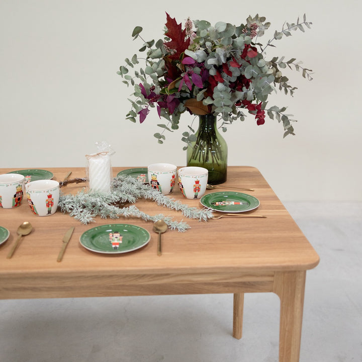 VESKOR Mesa de comedor extensible de madera maciza roble ASTRID