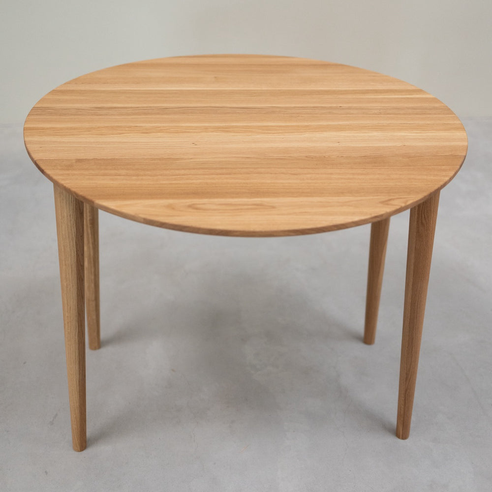 VESKOR Mesa redonda de comedor extensible madera maciza de roble LUNA