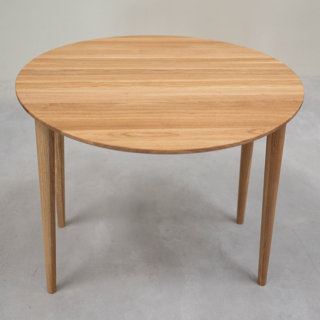 VESKOR Mesa redonda de comedor extensible madera maciza de roble LUNA