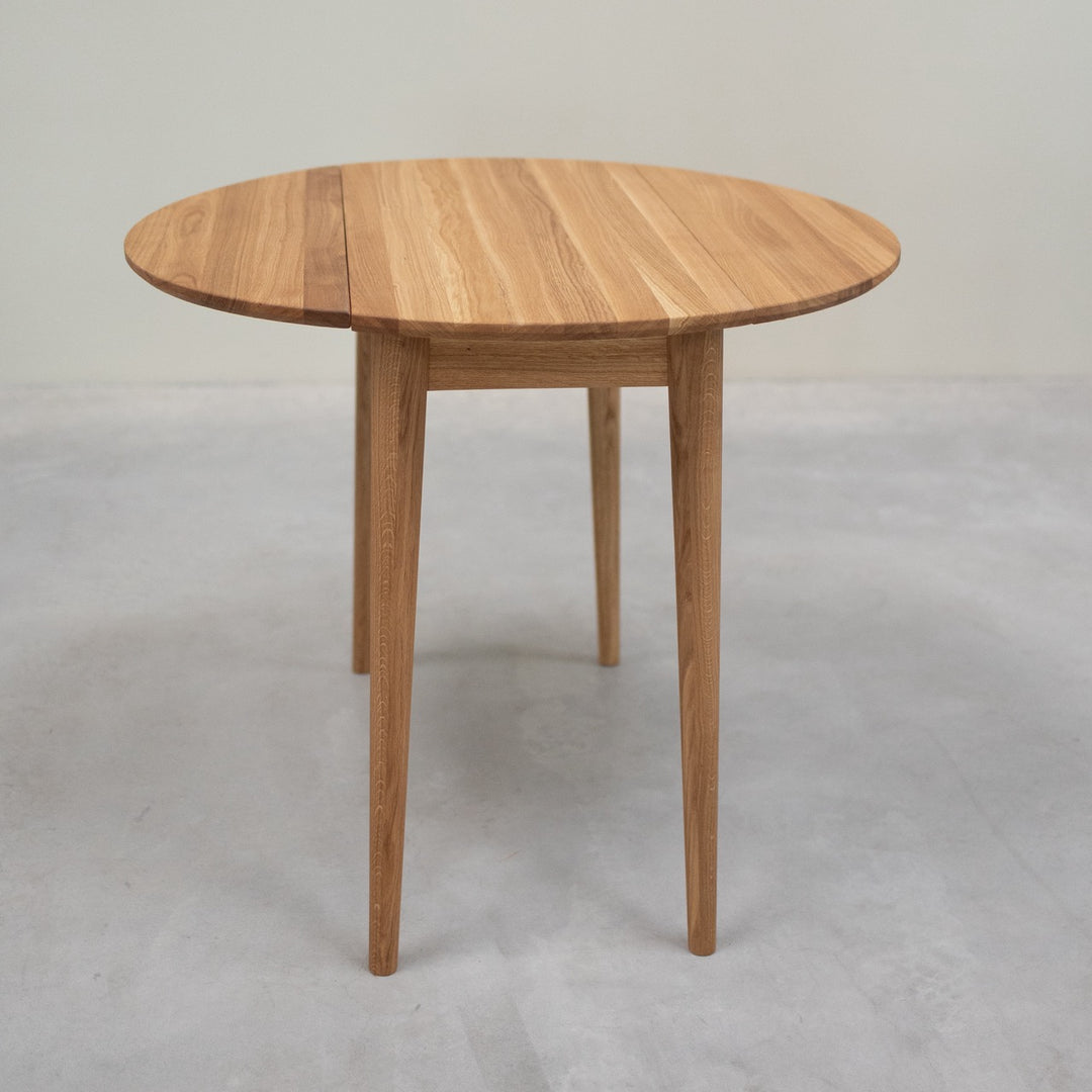 VESKOR Mesa redonda de comedor extensible madera maciza de roble LUNA