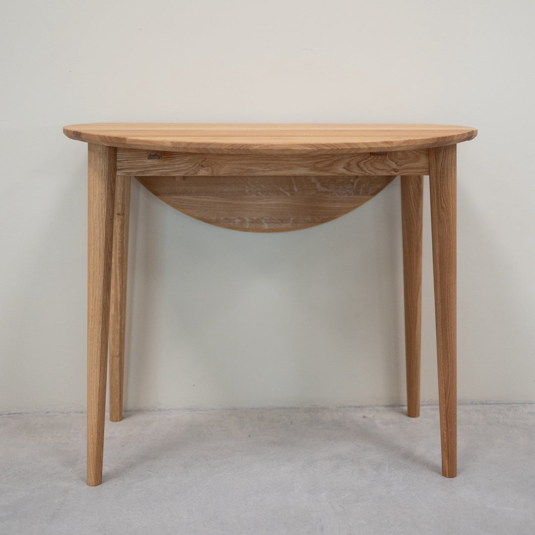 VESKOR Mesa redonda de comedor extensible madera maciza de roble LUNA