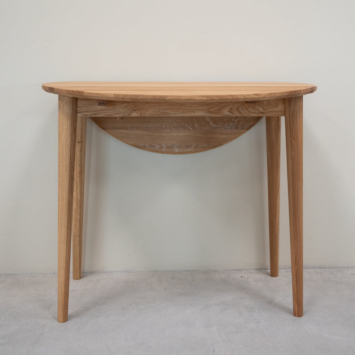 VESKOR Mesa redonda de comedor extensible madera maciza de roble LUNA