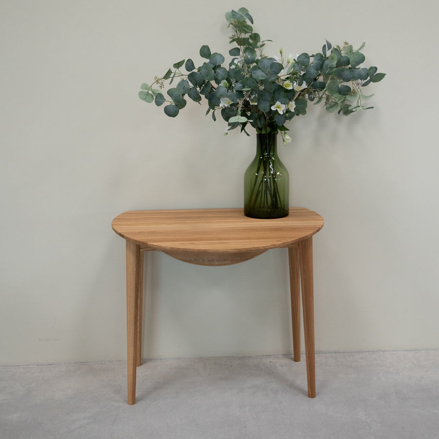 VESKOR Mesa redonda de comedor extensible madera maciza de roble LUNA