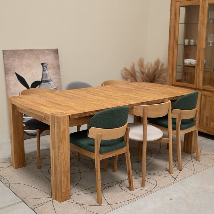 VESKOR Mesa comedor rectangular extensible Balder madera maciza roble Mueble nórdico moderno Mobel.Store