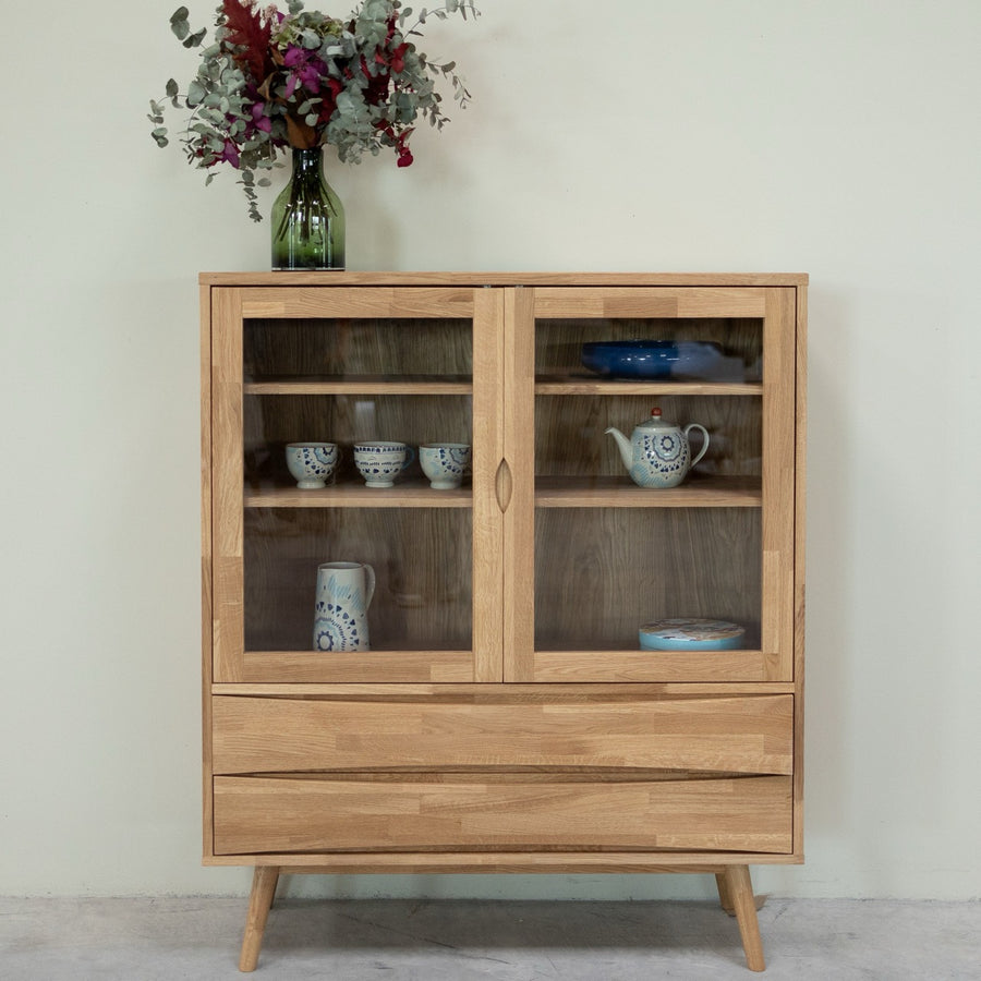 VESKOR Vitrina de madera maciza roble  sostenible MALMO 1