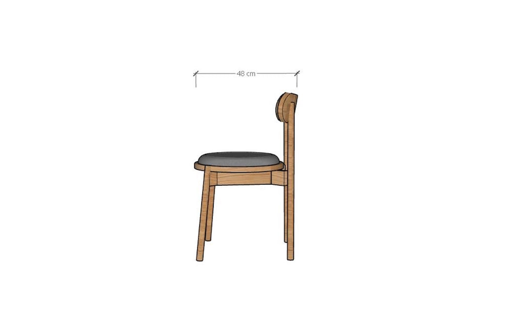 VESKOR Set de 2 sillas de comedor madera maciza roble tapizadas PAOLA