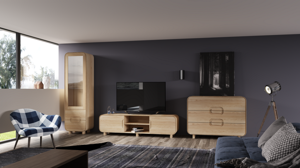 VESKOR Mueble TV de madera maciza roble Malmo nórdico escandinavo