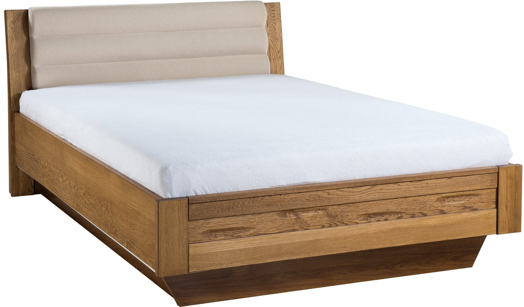 VESKOR Estructura de cama elevable de madera maciza de roble de la colección Velvet. Mueble nórdico con un diseño moderno 
