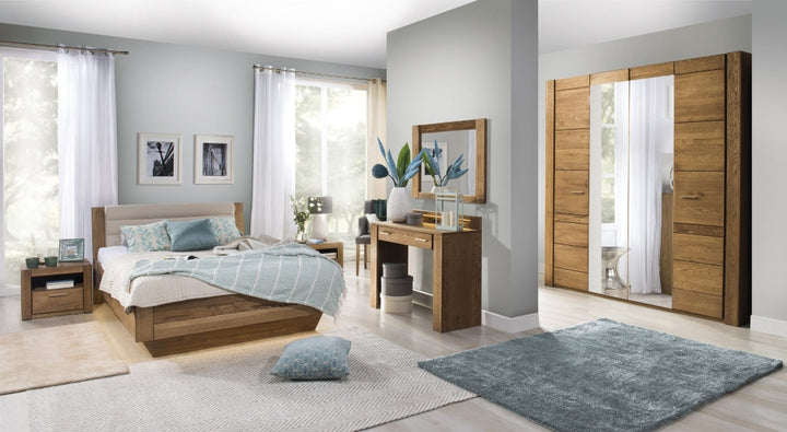VESKOR Muebles dormitorio de madera maciza de roble de la colección Velvet. Mueble nórdico con un diseño moderno 
