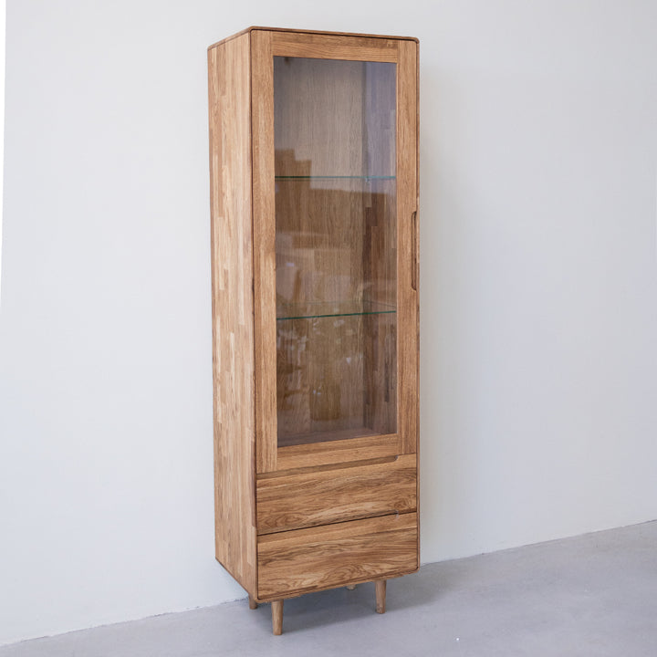 VESKOR Vitrina apertura derecha  Amandi madera maciza  roble mueble  nórdico moderno 