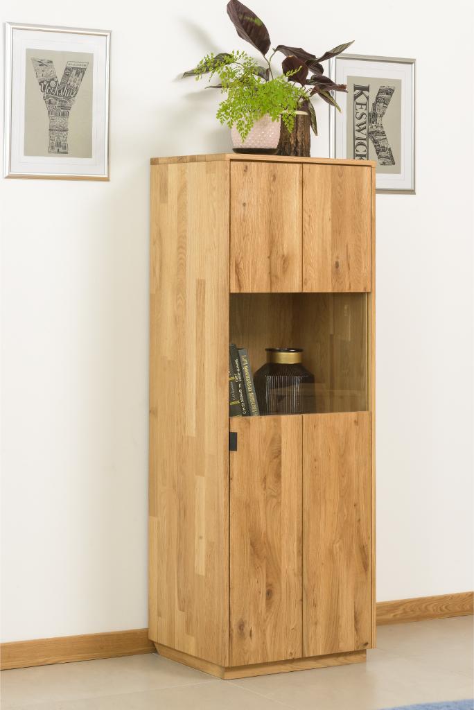 VESKOR Vitrina Dania 3 mueble nórdico moderno madera maciza roble