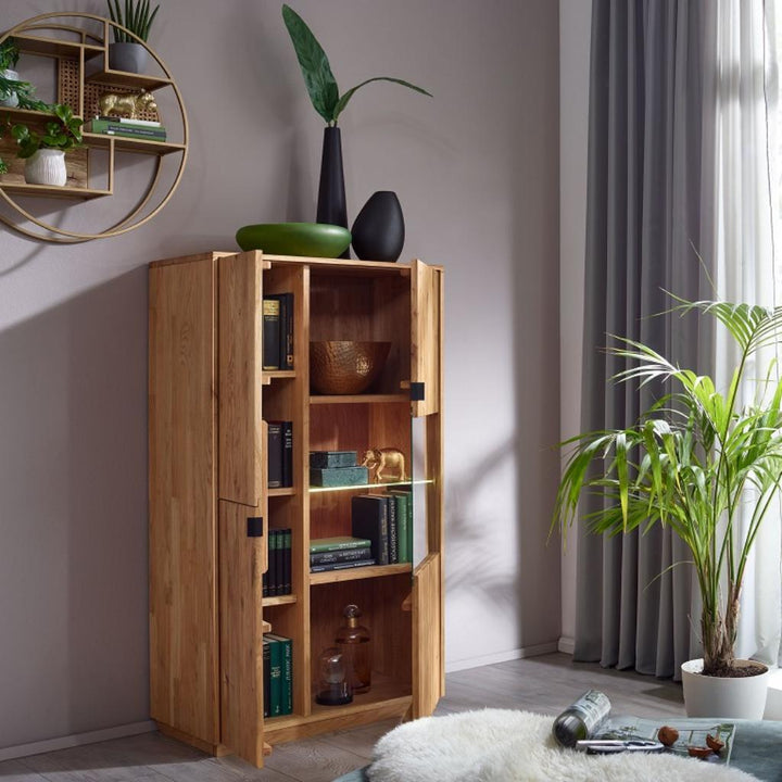 VESKOR Vitrina Dania 3 mueble nórdico moderno madera maciza roble