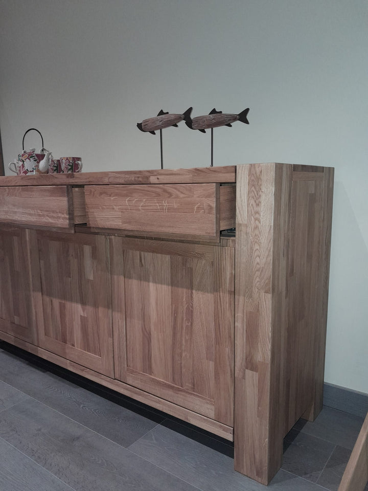 Aparador de madera maciza roble BALDER, 160x44x82 cm. | VESKOR