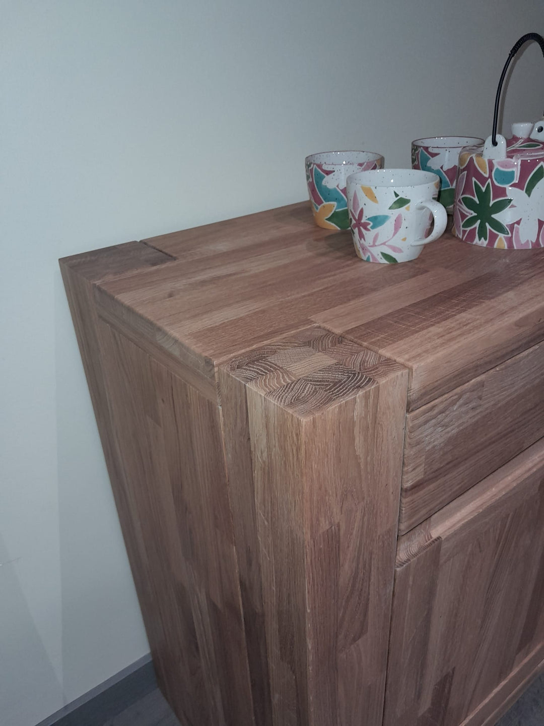 Aparador de madera maciza roble BALDER, 160x44x82 cm. | VESKOR