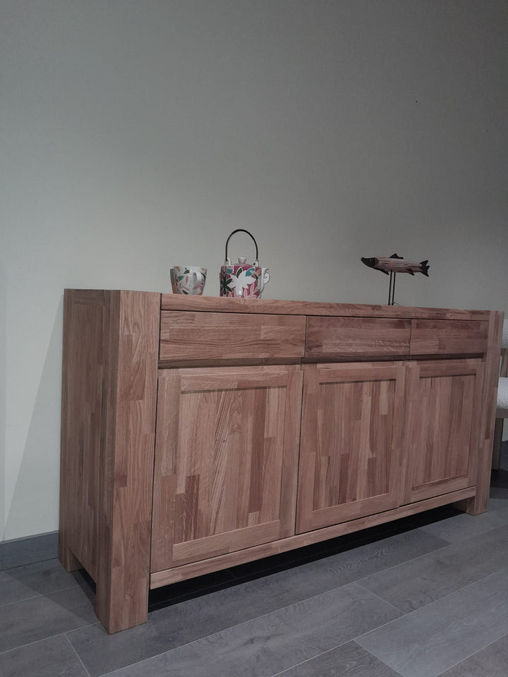 Aparador de madera maciza roble BALDER, 160x44x82 cm. | VESKOR
