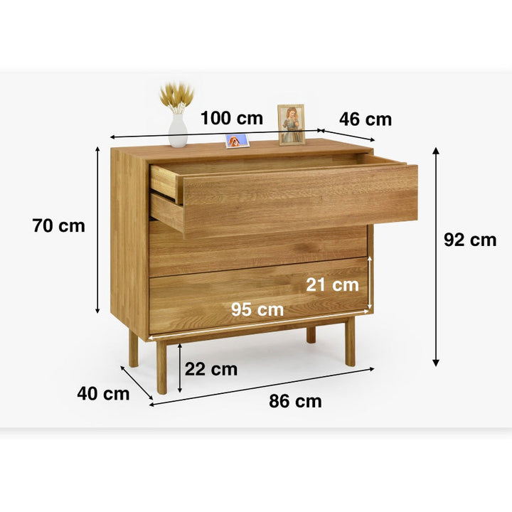 Cômoda em madeira maciça de carvalho KODAMA | VESKOR