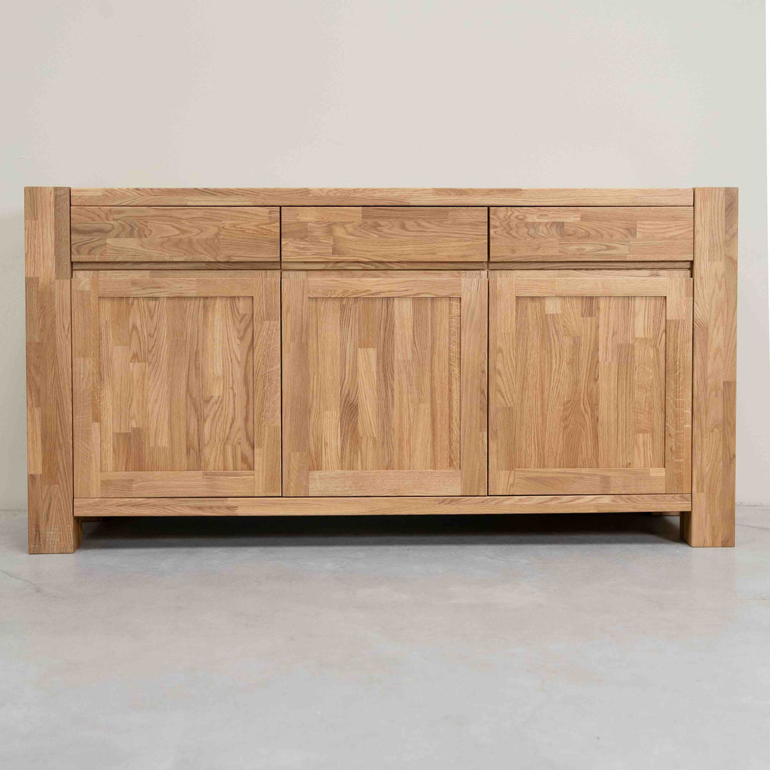 Aparador de madera maciza roble BALDER, 160x44x82 cm. | VESKOR