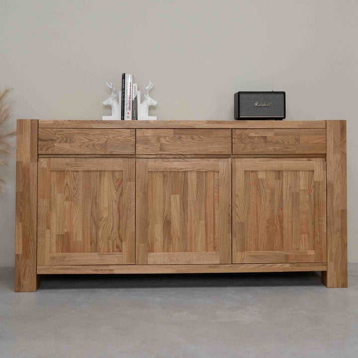 Aparador de madera maciza roble BALDER, 160x44x82 cm. | VESKOR