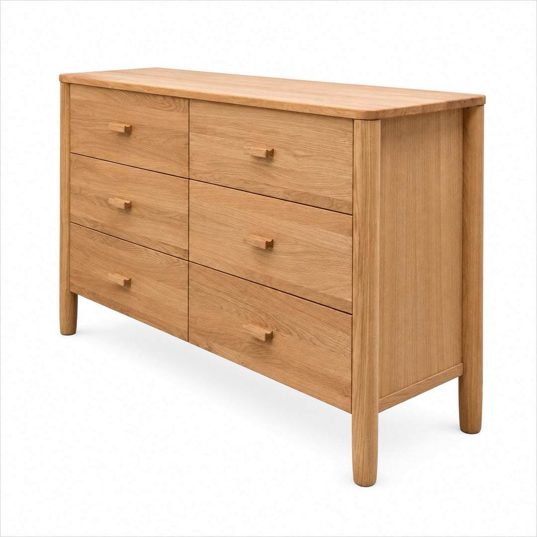 Cómoda de madera maciza roble AURA | VESKOR