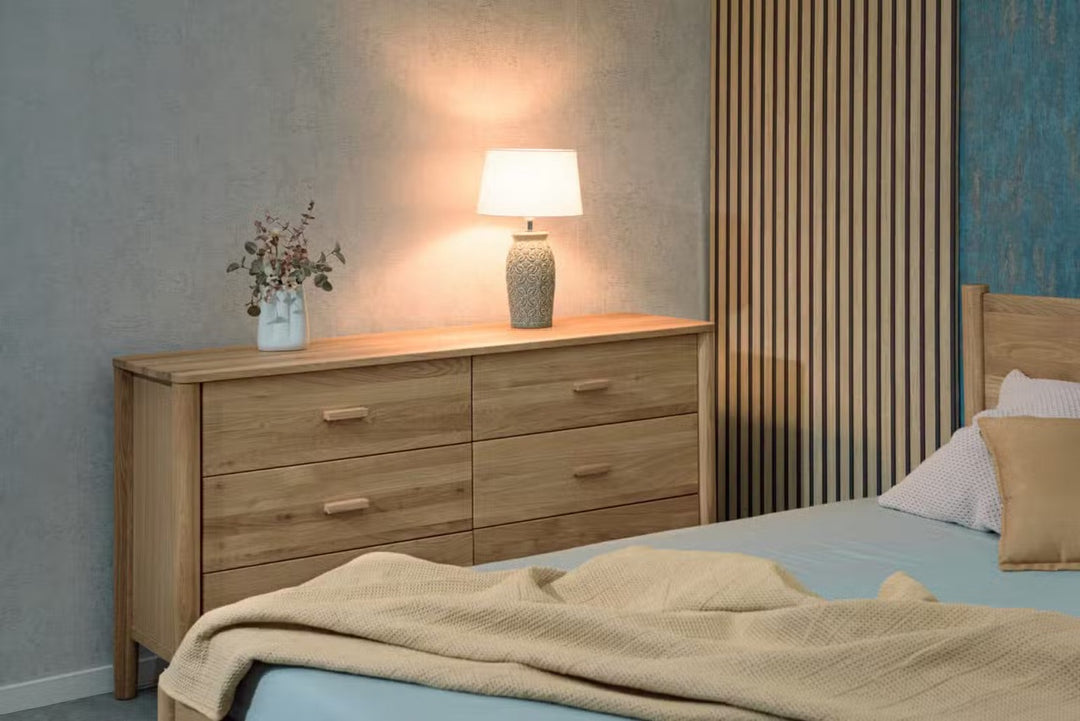 Cómoda de madera maciza roble AURA | VESKOR