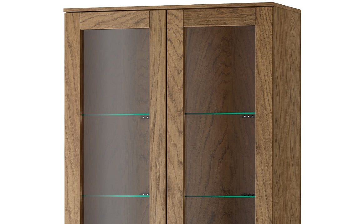 Vitrina de roble rústico aceitado COZY 12, 95×200×42 cm | VESKOR