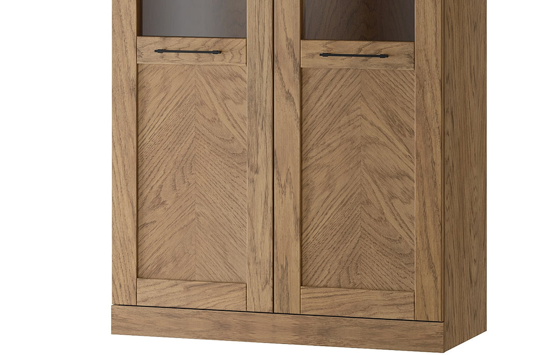 Vitrina de roble rústico aceitado COZY 12, 95×200×42 cm | VESKOR