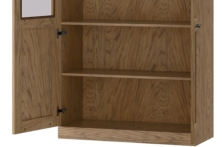 Vitrina de roble rústico aceitado COZY 12, 95×200×42 cm | VESKOR