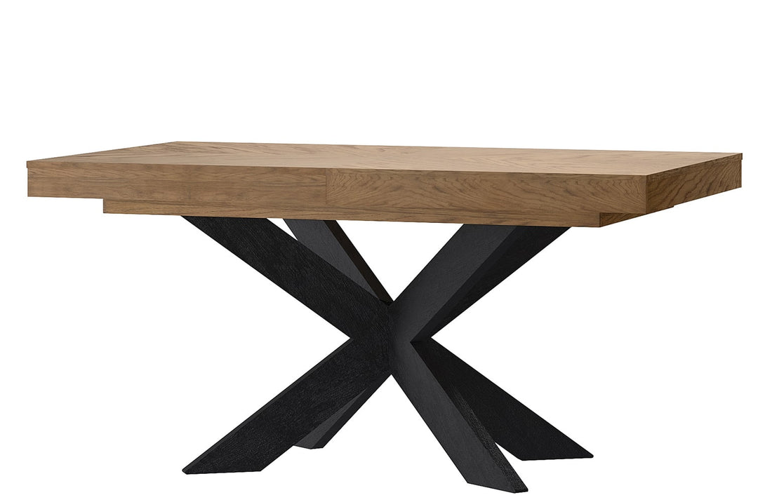 Mesa de comedor extensible de roble rústico aceitado COZY 39, 160-210x95×79 cm | VESKOR