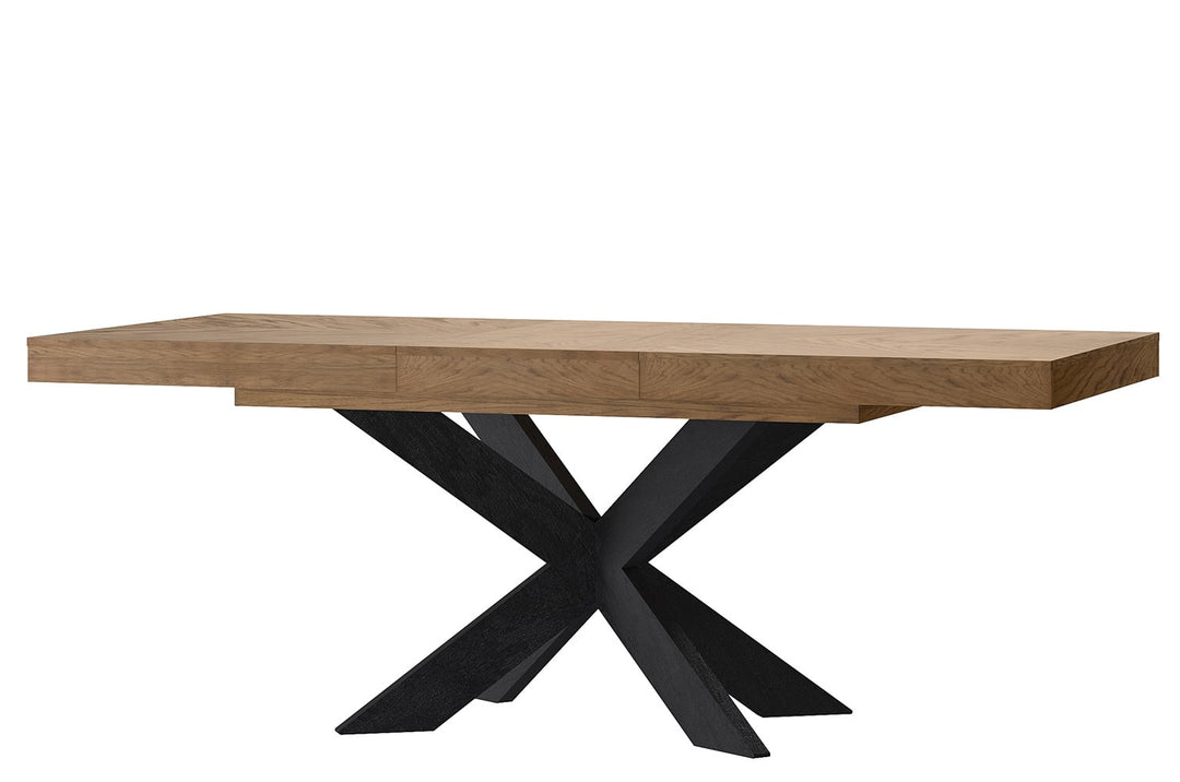 Mesa de comedor extensible de roble rústico aceitado COZY 39, 160-210x95×79 cm | VESKOR