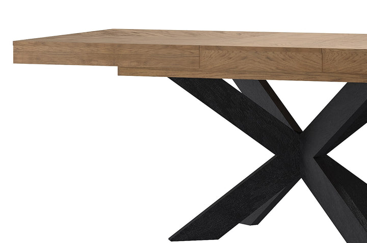 Mesa de comedor extensible de roble rústico aceitado COZY 39, 160-210x95×79 cm | VESKOR