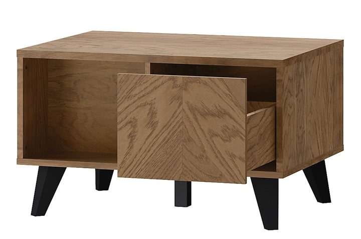 Mesa de centro de roble rústico aceitado COZY 41, 80×60×48 cm | VESKOR