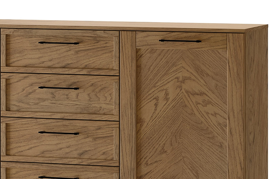 Cómoda de roble rústico aceitado COZY 47, 170x90x42 cm. | VESKOR