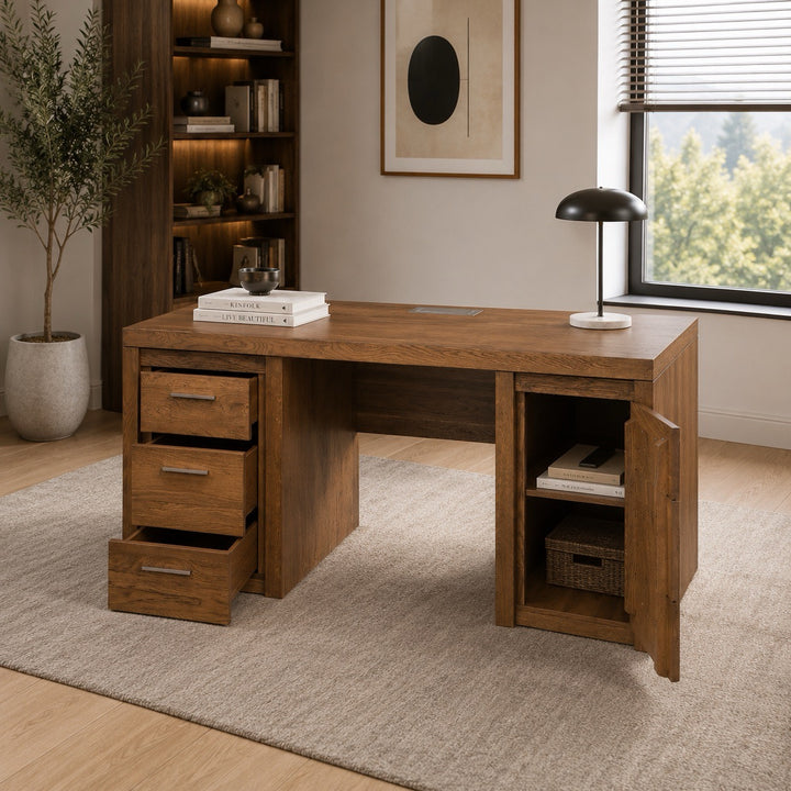 Schreibtisch aus rustikalem Eichenholz VELVET 37 | LoftStory