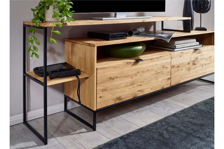 VESKOR Estanteria para mueble TV Dania mueble nórdico moderno madera maciza roble