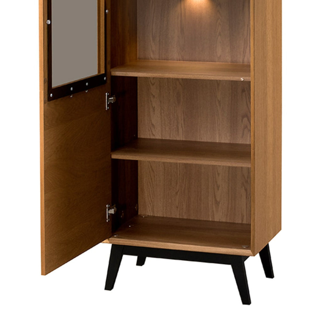 Vitrina de roble miel LAZURE 10, 60×42×195 cm | VESKOR