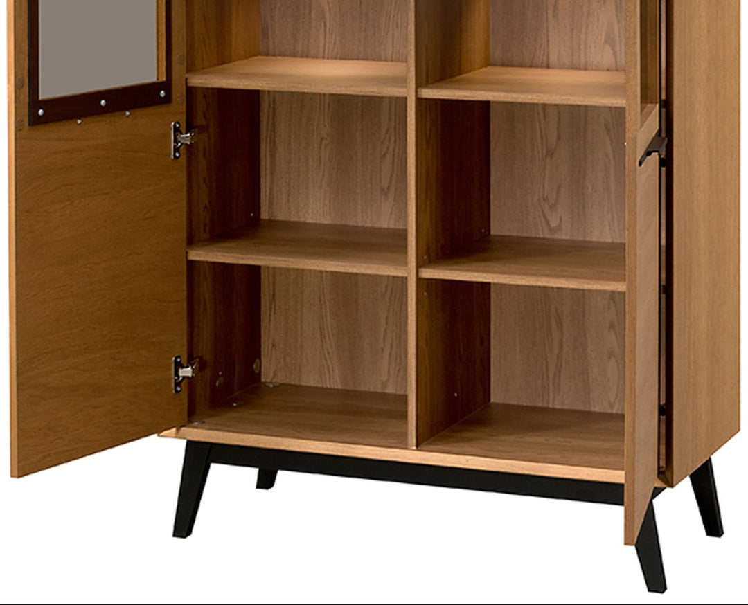 Vitrina de roble miel LAZURE 12, 95×42×195 cm | VESKOR